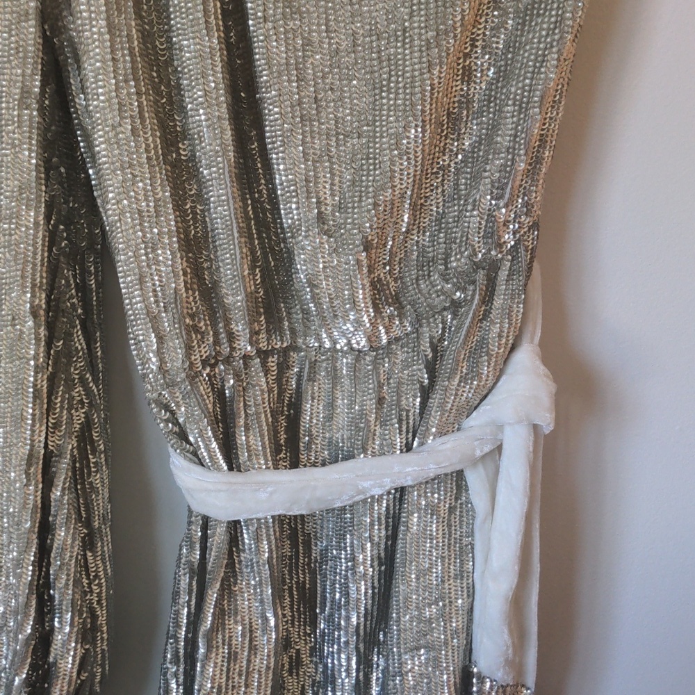 Retrofete Ella Champagne Gold One-Shoulder Mini Dress Small - Picture 7 of 12